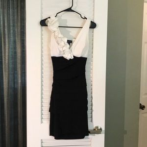 Black and white cocktail dress
